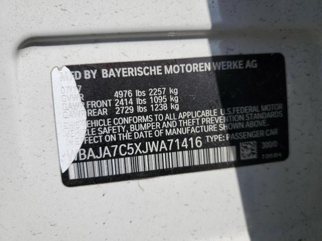 2018 BMW 530 Xi VIN: WBAJA7C5XJWA71416 Lot: 54361744