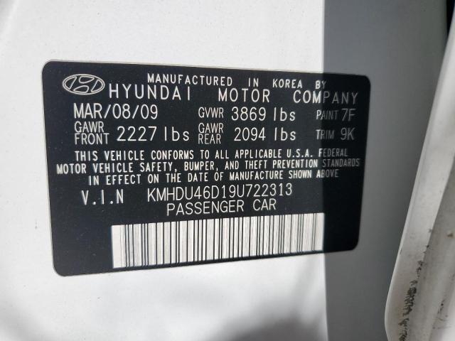 2009 Hyundai Elantra Gls VIN: KMHDU46D19U722313 Lot: 54453784