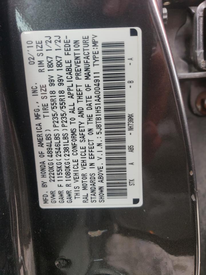 5J8TB1H51AA004911 2010 Acura Rdx Technology