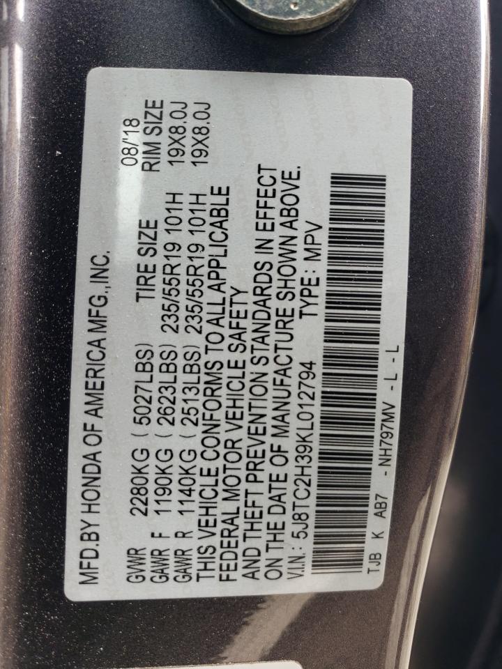 5J8TC2H39KL012794 2019 Acura Rdx