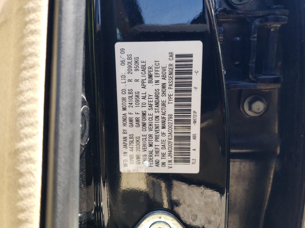 JH4CU2F63AC002798 2010 Acura Tsx