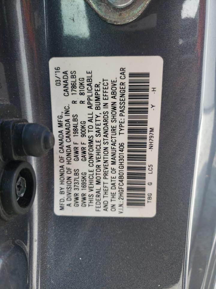 2HGFC4B01GH301406 2016 Honda Civic Lx