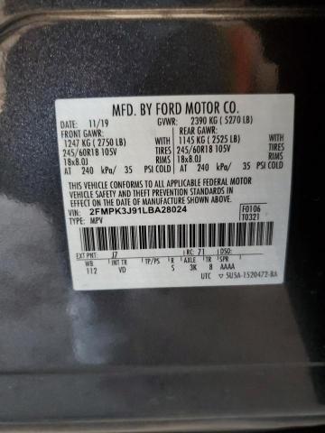 2020 Ford Edge Sel VIN: 2FMPK3J91LBA28024 Lot: 54904424