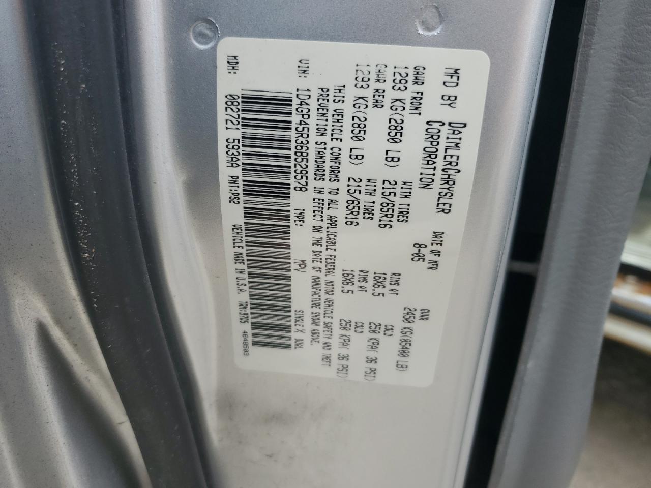 1D4GP45R36B529578 2006 Dodge Caravan Sxt