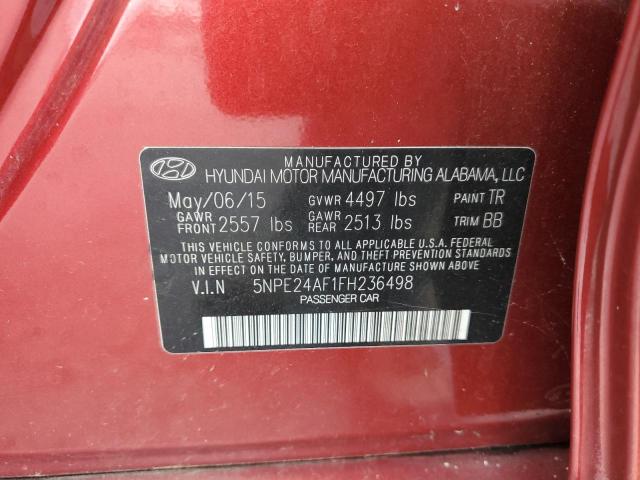 2015 Hyundai Sonata Se VIN: 5NPE24AF1FH236498 Lot: 54647624