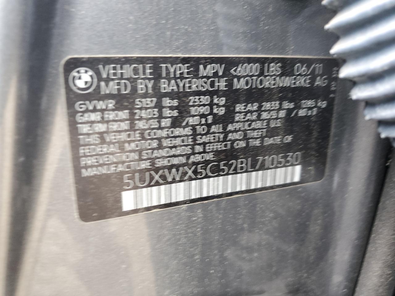 5UXWX5C52BL710530 2011 BMW X3 xDrive28I