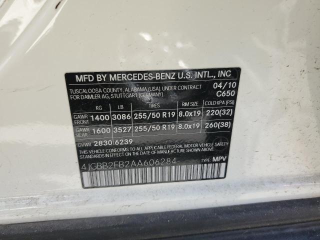 2010 Mercedes-Benz Ml 350 Bluetec VIN: 4JGBB2FB2AA606284 Lot: 56960294