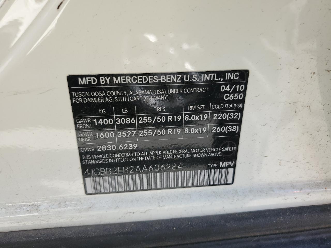 4JGBB2FB2AA606284 2010 Mercedes-Benz Ml 350 Bluetec