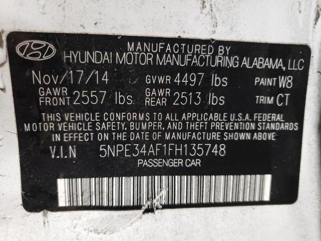 2015 Hyundai Sonata Sport VIN: 5NPE34AF1FH135748 Lot: 53685134