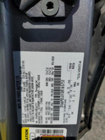 2013 Ford Fusion Se Hybrid VIN: 3FA6P0LU1DR165751 Lot: 53844494