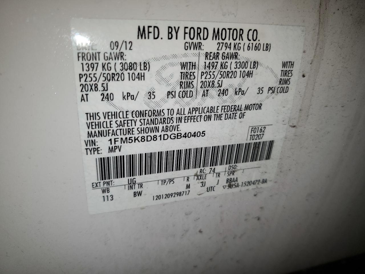 1FM5K8D81DGB40405 2013 Ford Explorer Xlt