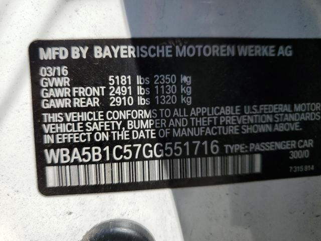 2016 BMW 535 I VIN: WBA5B1C57GG551716 Lot: 54707394