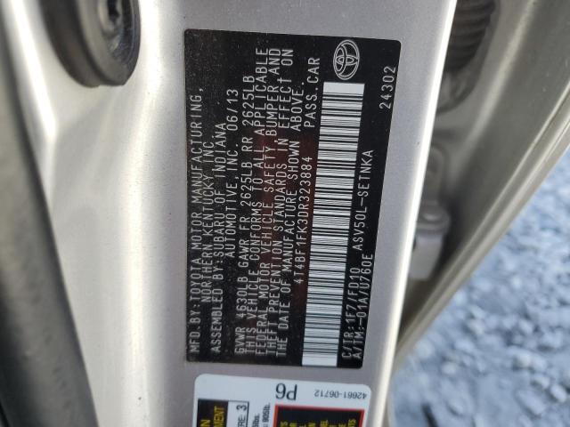 VIN 4T4BF1FK3DR323884 2013 Toyota Camry, L no.12