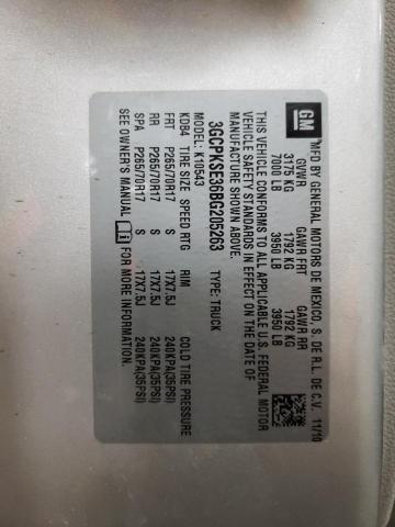 2011 Chevrolet Silverado K1500 Lt VIN: 3GCPKSE36BG205263 Lot: 55400374