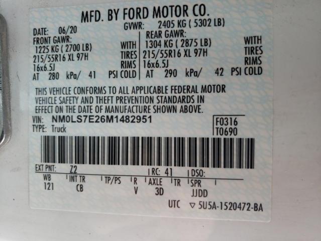 2021 FORD TRANSIT CO - NM0LS7E26M1482951