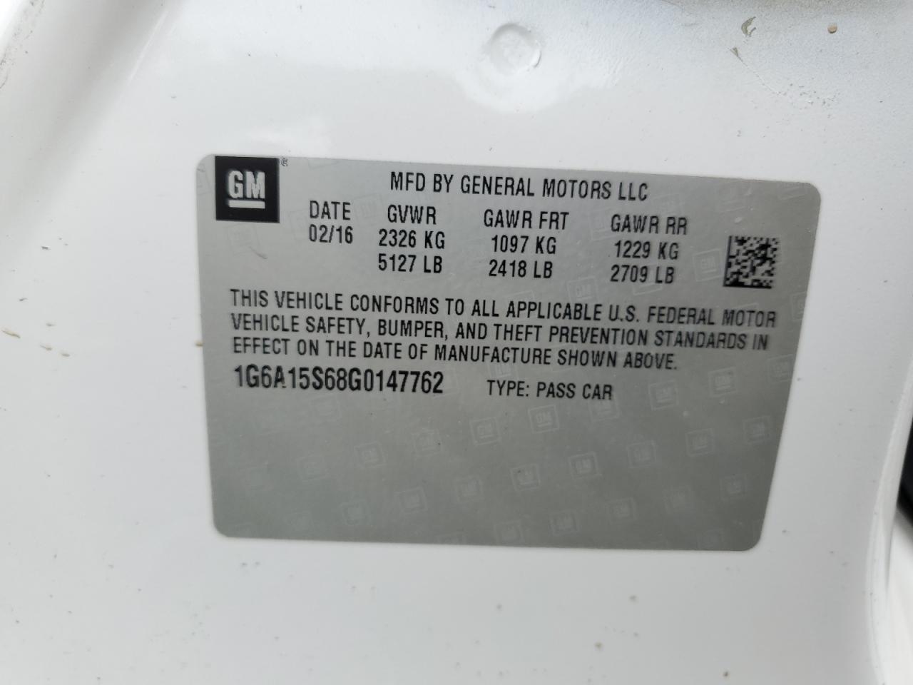 1G6A15S68G0147762 2016 Cadillac Cts-V