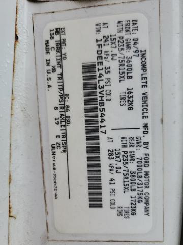 1997 Ford Econoline E150 Van VIN: 1FDEE14L3VHB54417 Lot: 55118784