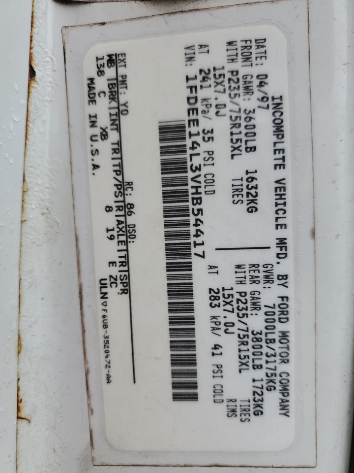 1FDEE14L3VHB54417 1997 Ford Econoline E150 Van