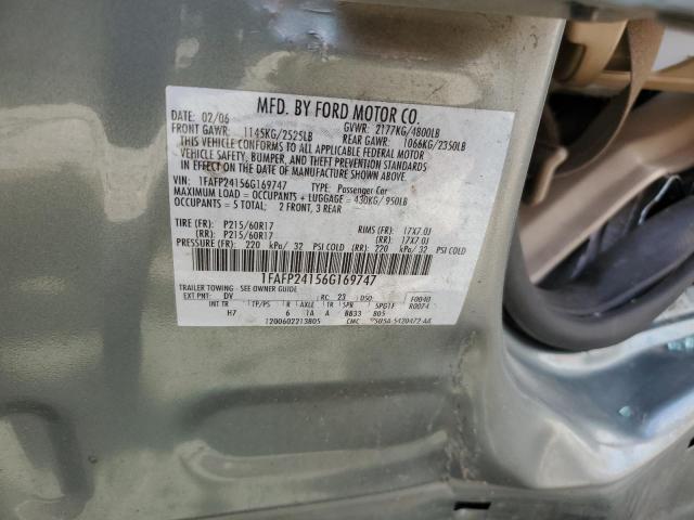 2006 Ford Five Hundred Sel VIN: 1FAFP24156G169747 Lot: 55547964