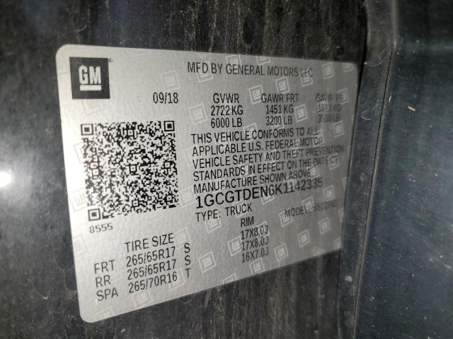 2019 Chevrolet Colorado Z71 VIN: 1GCGTDEN6K1142335 Lot: 56164134