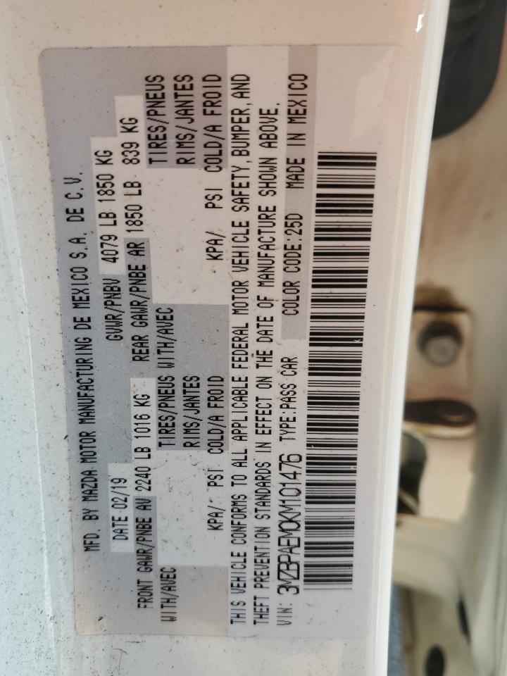 3MZBPAEM0KM101476 2019 Mazda 3 Premium