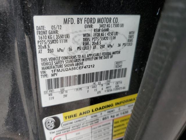 2012 Ford Expedition Limited VIN: 1FMJU2A56CEF47212 Lot: 56860454