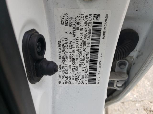 2020 Honda Civic Sport VIN: 2HGFC2F81LH543756 Lot: 53891734