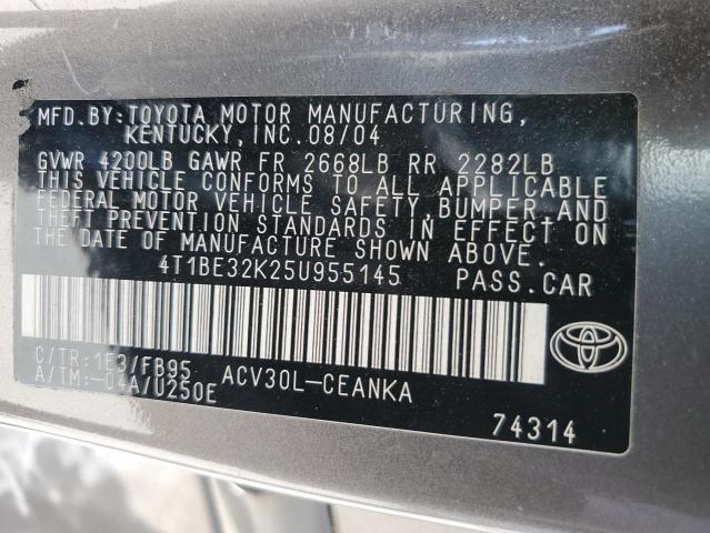 2005 Toyota Camry Le VIN: 4T1BE32K25U955145 Lot: 55728044