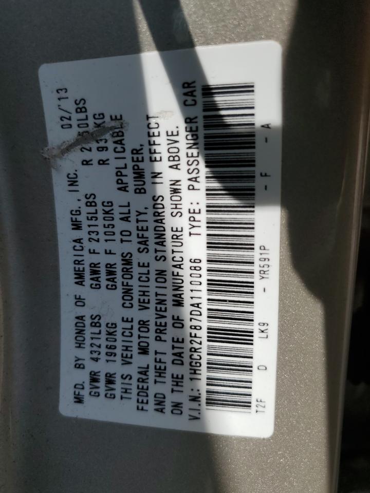 1HGCR2F87DA110086 2013 Honda Accord Exl