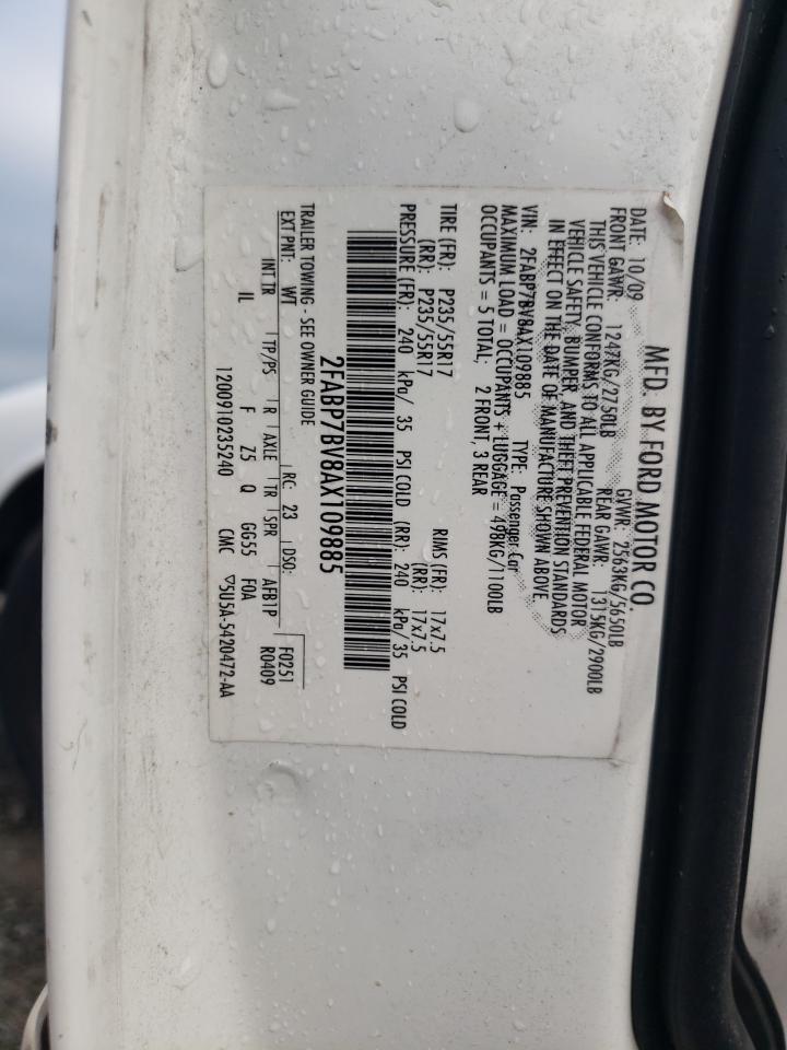 2FABP7BV8AX109885 2010 Ford Crown Victoria Police Interceptor