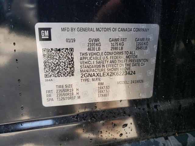 2019 Chevrolet Equinox Lt VIN: 2GNAXLEX2K6223424 Lot: 55571004