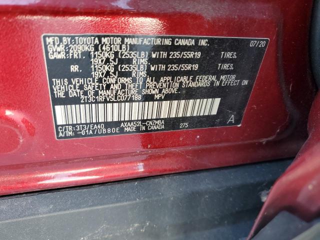 2020 Toyota Rav4 Xle Premium VIN: 2T3C1RFV5LC077188 Lot: 56033494