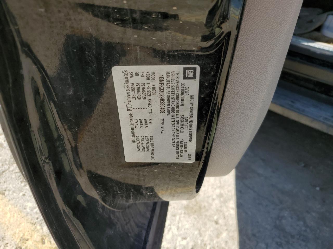 1GNFK33029R280408 2009 Chevrolet Tahoe K1500 Ltz