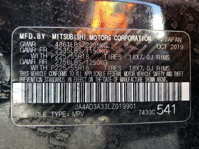 2020 Mitsubishi Outlander Se VIN: JA4AD3A33LZ019901 Lot: 55805064