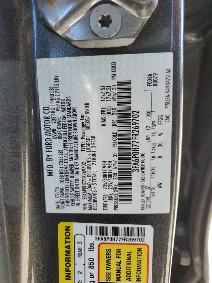 3FA6P0H77FR269702 2015 Ford Fusion Se