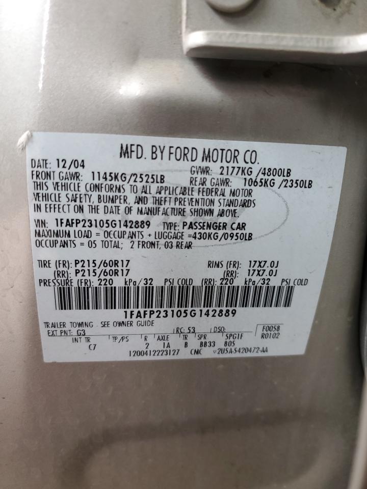 1FAFP23105G142889 2005 Ford Five Hundred Se