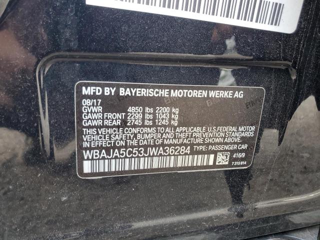 2018 BMW 530 I VIN: WBAJA5C53JWA36284 Lot: 54776884
