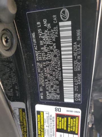 2022 Lexus Es 350 Base VIN: 58ADZ1B14NU111237 Lot: 55646714