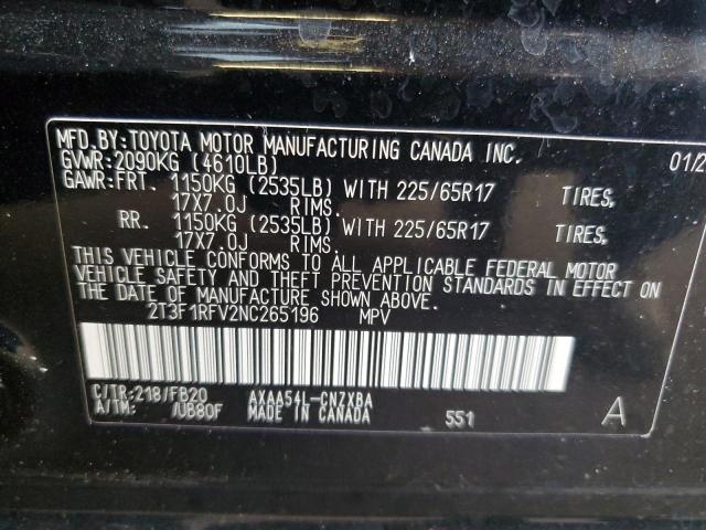 2022 Toyota Rav4 Le VIN: 2T3F1RFV2NC265196 Lot: 54937204