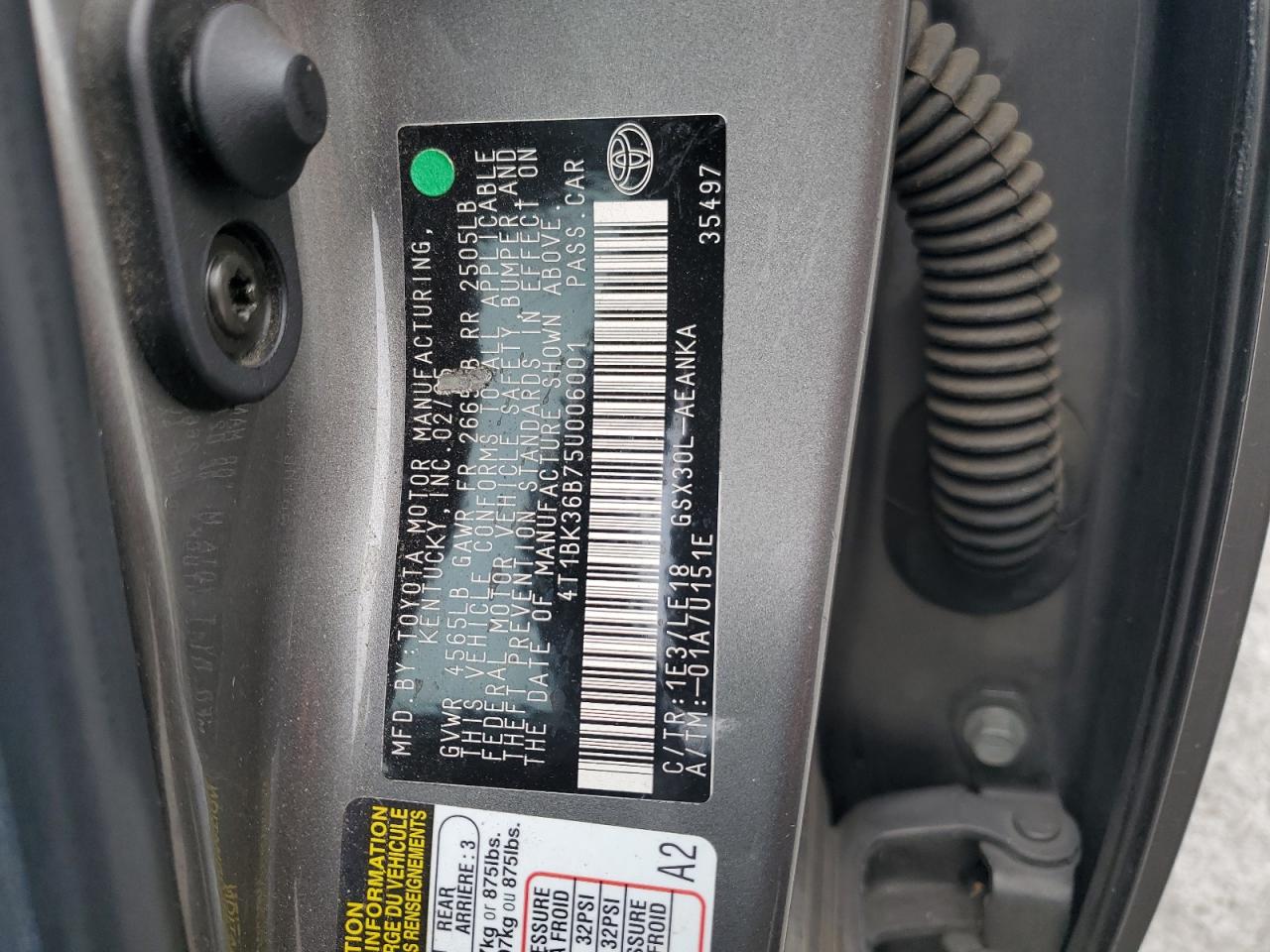 4T1BK36B75U006001 2005 Toyota Avalon Xl