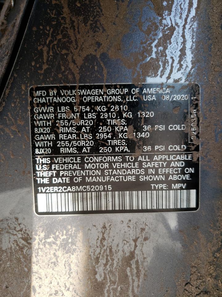 1V2ER2CA8MC520915 2021 Volkswagen Atlas Sel