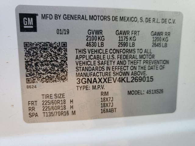 2019 Chevrolet Equinox Premier VIN: 3GNAXXEV4KL269015 Lot: 54420624