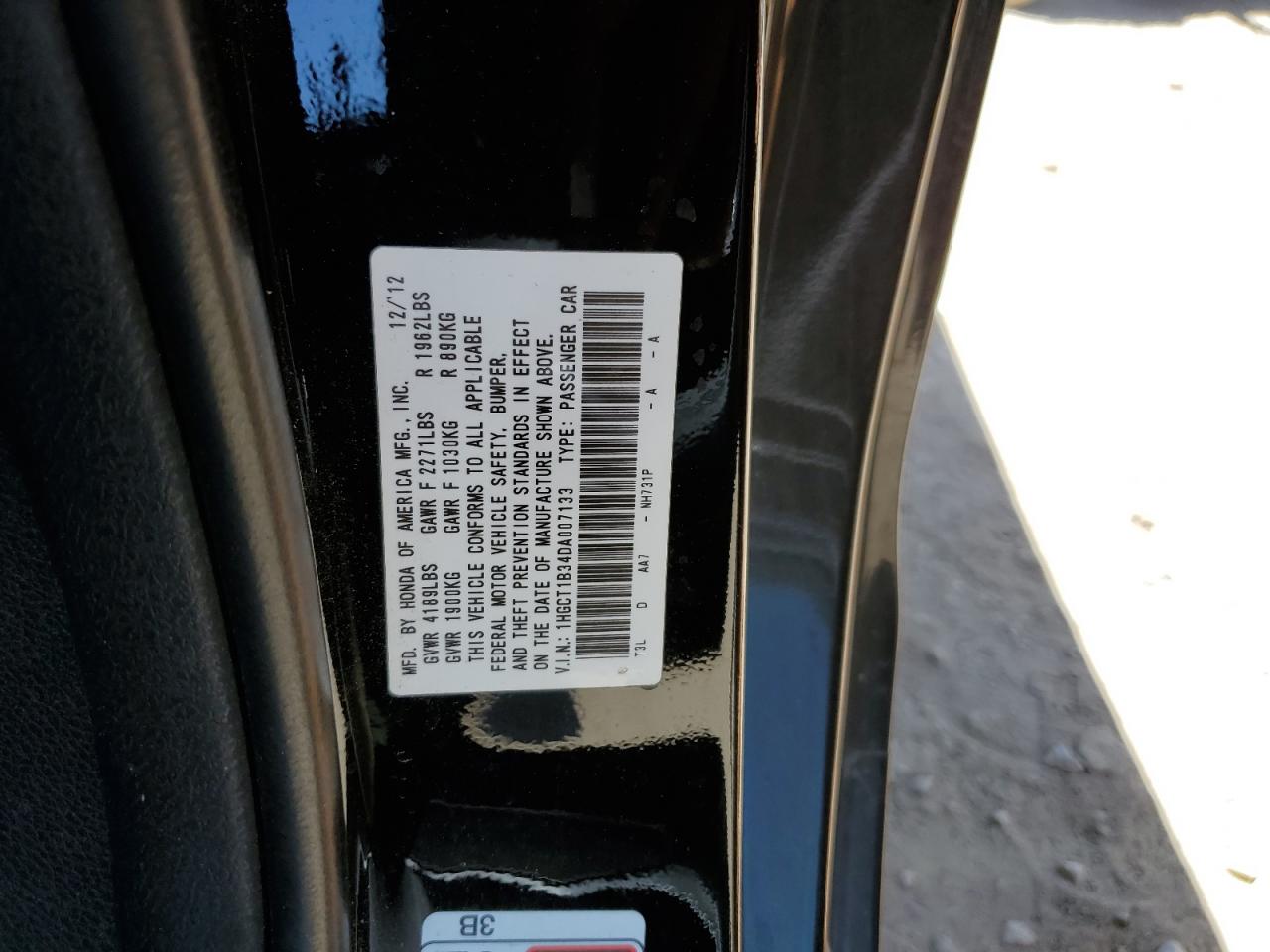 1HGCT1B34DA007133 2013 Honda Accord Lx-S