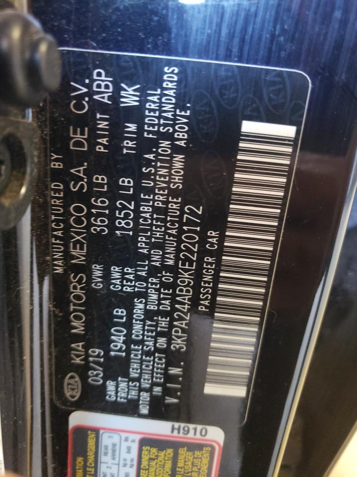 3KPA24AB9KE220172 2019 Kia Rio S