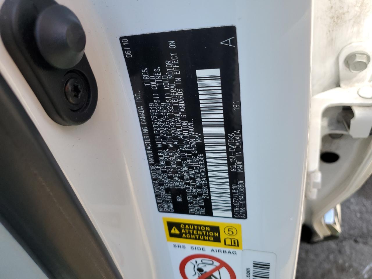 2T2BK1BA1AC069586 2010 Lexus Rx 350