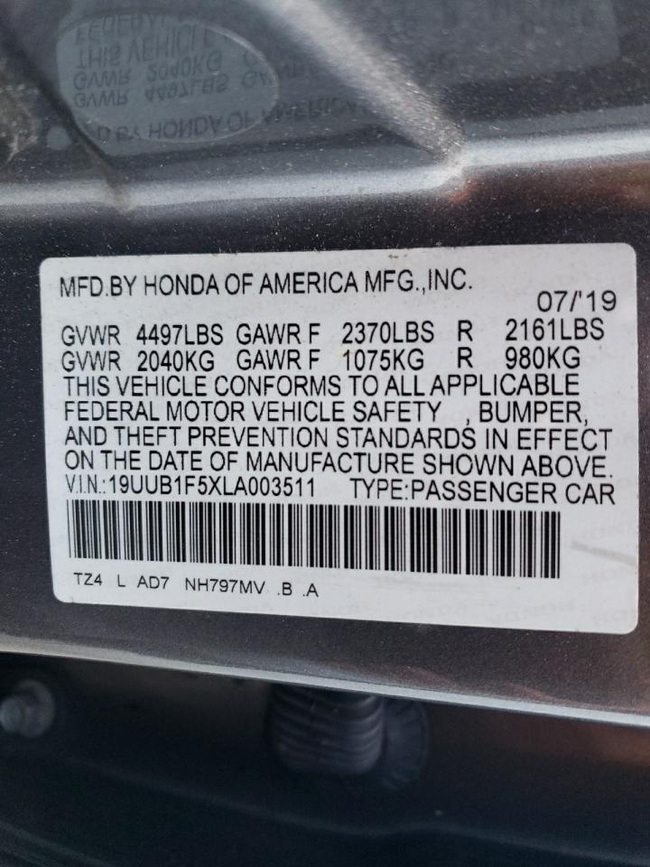 19UUB1F5XLA003511 2020 Acura Tlx Technology