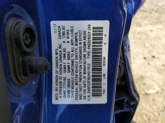 2018 HONDA CIVIC LX - 2HGFC2F56JH517012