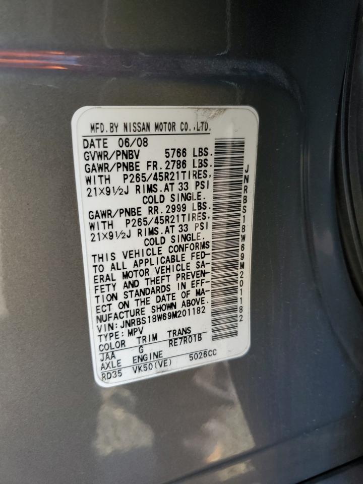 JNRBS18W69M201182 2009 Infiniti Fx50