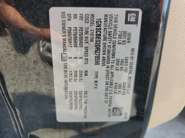 2013 Chevrolet Tahoe C1500 Lt VIN: 1GNSCBE02DR278590 Lot: 55931204