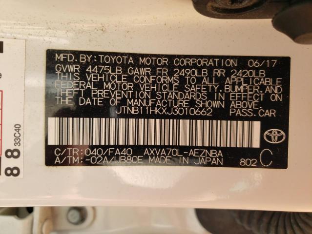 2018 Toyota Camry L VIN: JTNB11HKXJ3010662 Lot: 53954594